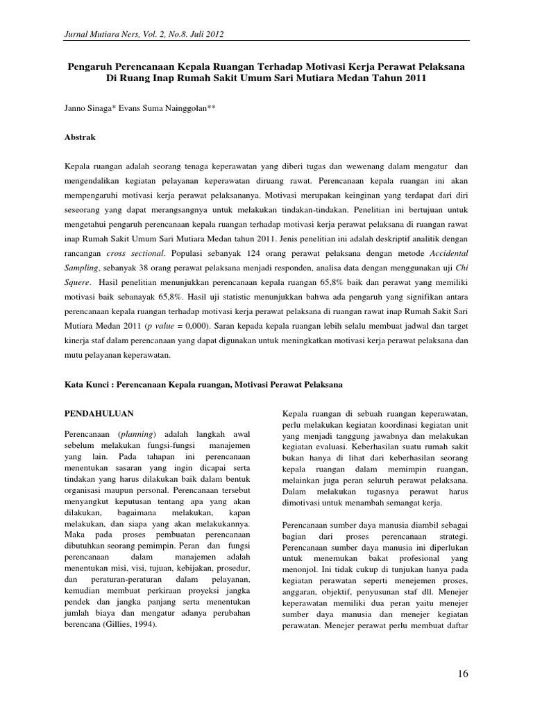 Perencanaan Kepala Ruangan Docx