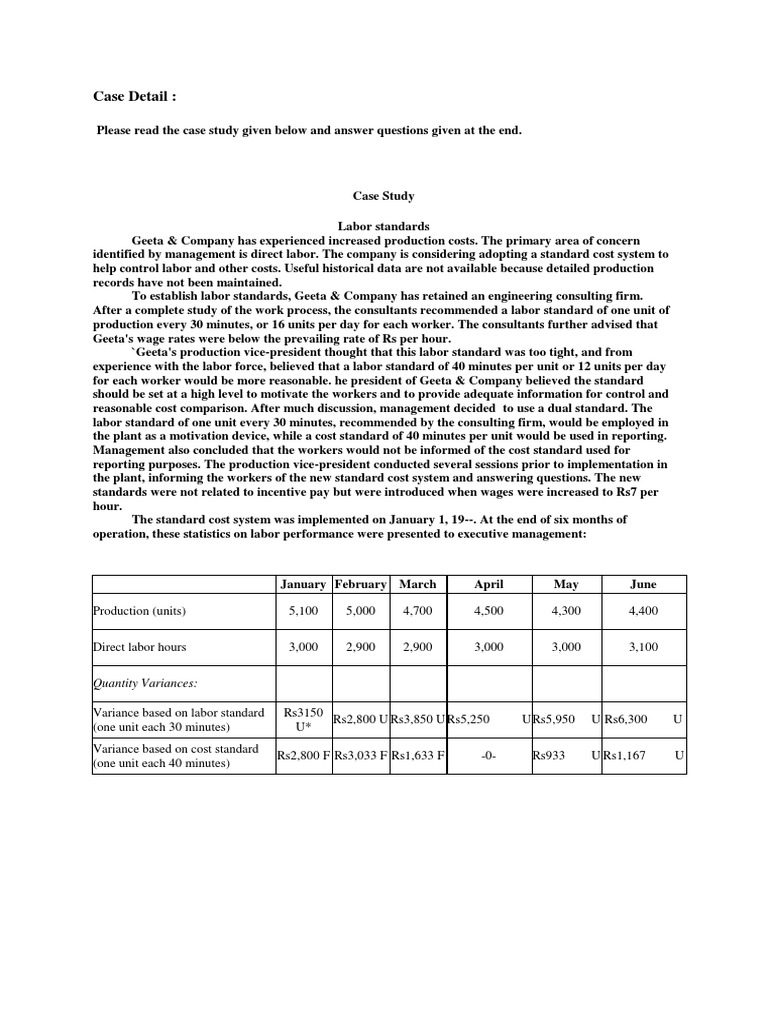 Labor Standards Case Study Analysis | PDF | International Labor ...