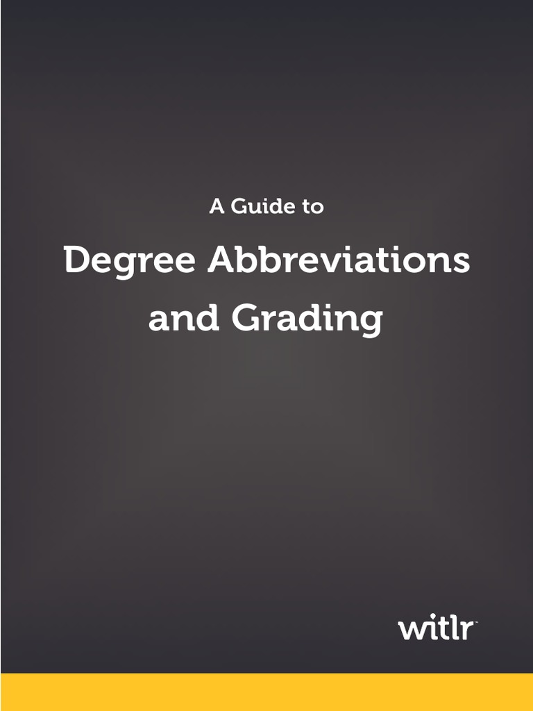 Degree Abbreviations and Grading PDF Academic Degree Master's Degree