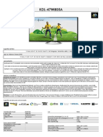 Brazilian Portuguese Technical Specificationfor Bravia KDL-47W805A