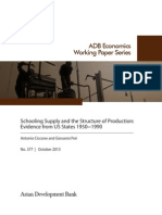 Schooling Supply and The Structure of Production: Evidence From US States 1950-1990