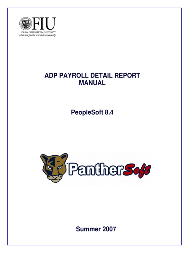 ADP Payroll Detail Manual v4 PDF | PDF | Social Security (United States ...