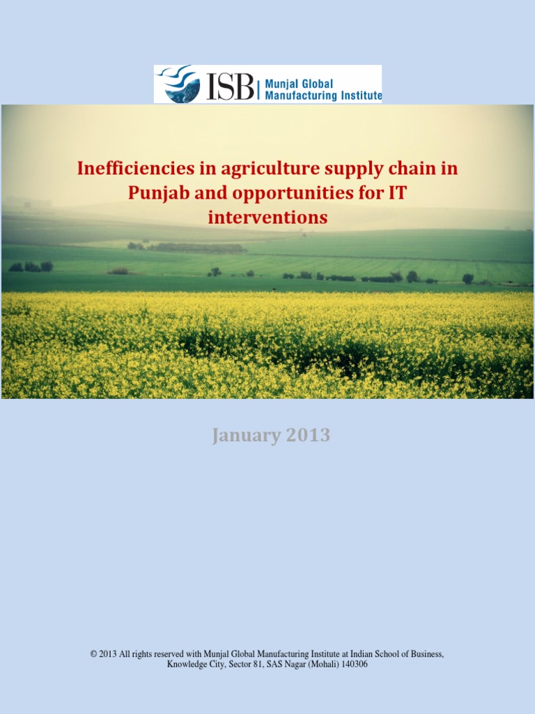 Inefficiences in Agriculture Supply Chain IT Opportunities PDF PDF
