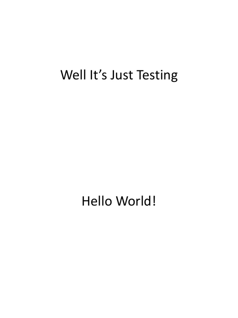Testing Document Overview | PDF