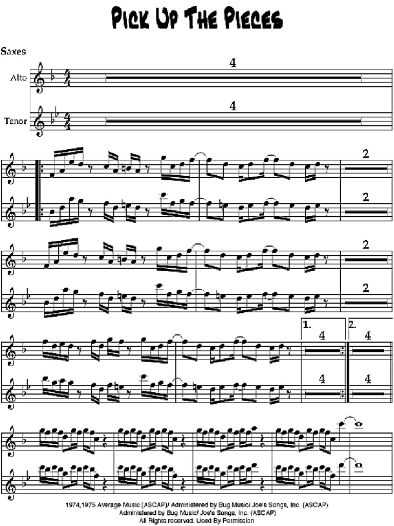 Pick Up The Pieces Sax PDF