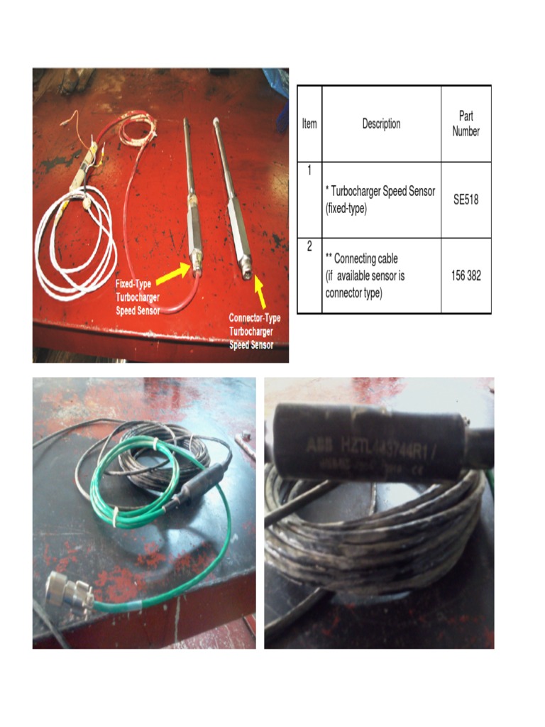 1 Turbocharger Speed Sensor (Fixed-Type) SE518: Item Description Number ...