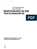 De Beaugrande, Robert Dressler, Wolfgang Ulrich (1981) - Einführung in Die Textlinguistik (Kapitel I)