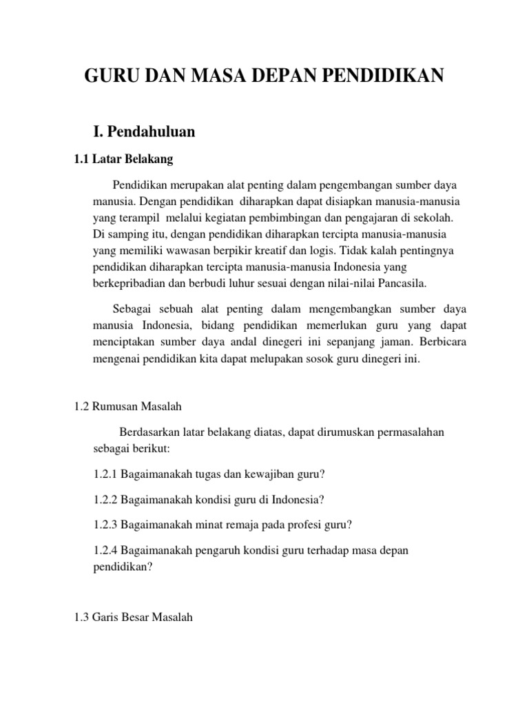Guru Dan Masa Depan Pendidikan Docx