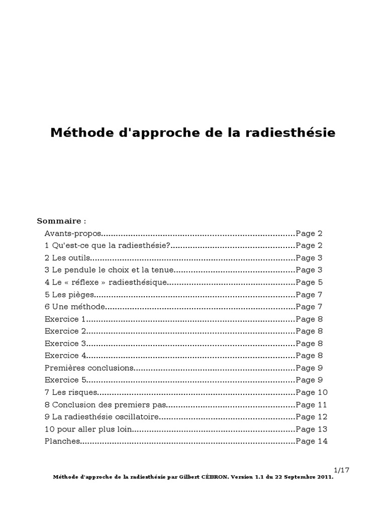 Methode Radiesthesie - 