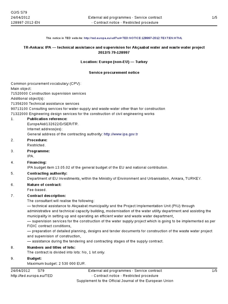 This Notice in TED Website | PDF | European Union | Government