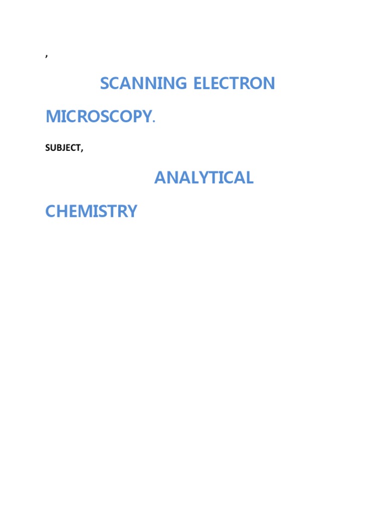 Scanning Electron Microscopy Overview | PDF | Scanning Electron ...