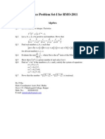 Regional Maths Olympiad Problem Set 1 PDF