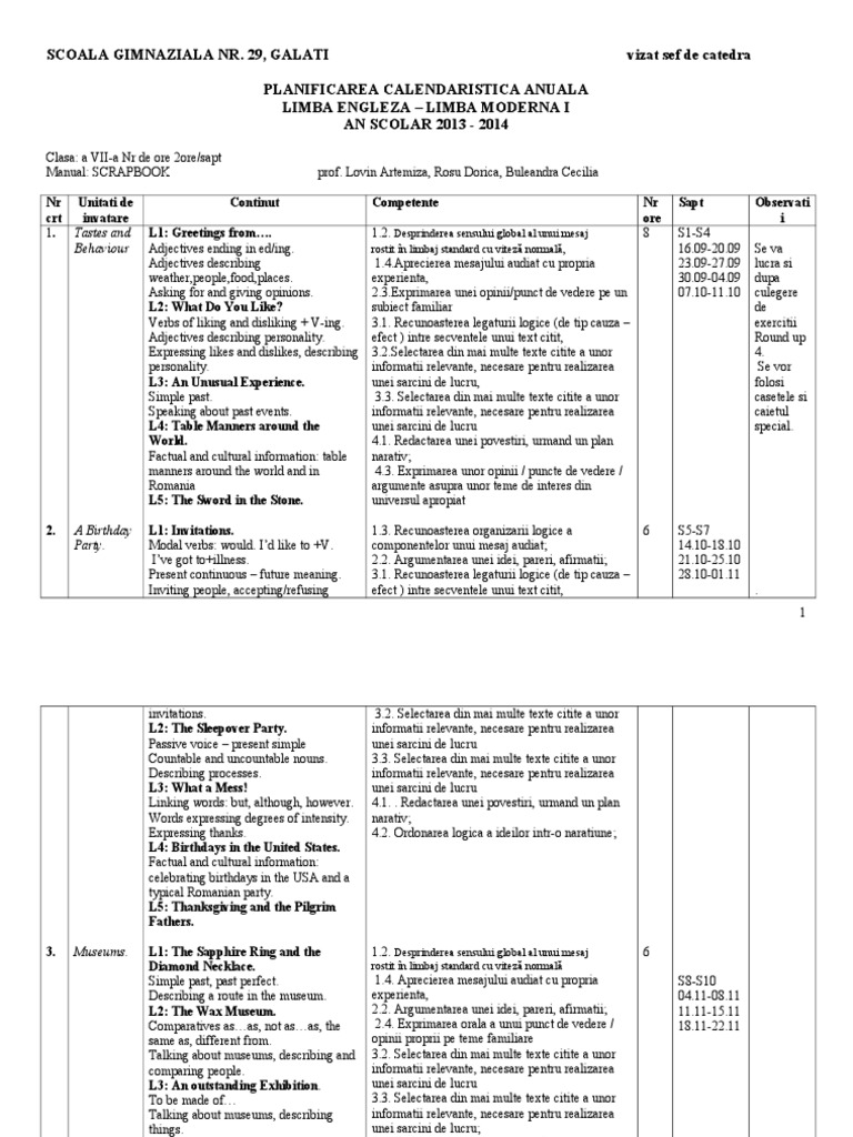English Curriculum for 7th Grade | PDF
