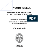 Programacion Tesela Matematicas Aplicadas A Las Ciencias Sociales 1 BACH Canarias