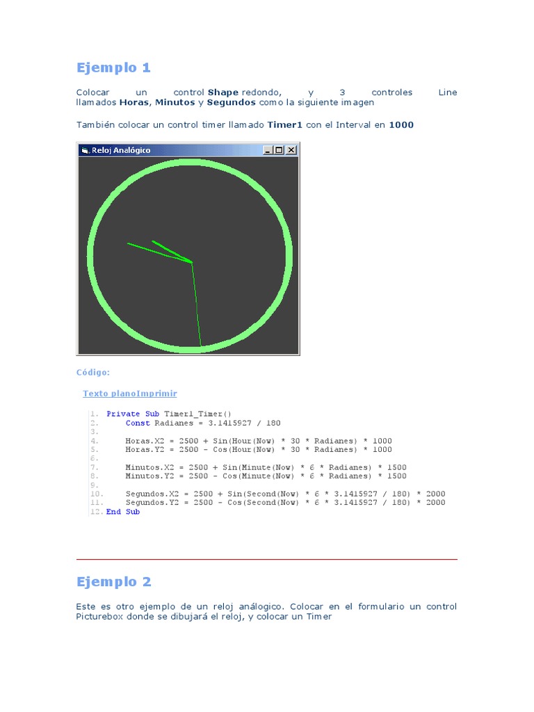Reloj y Cronómetro en Visual Basic | PDF | Algoritmos | Programación de ...