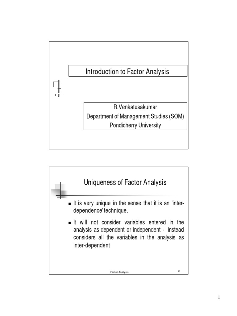 Introduction To Factor Analysis (Compatibility Mode) PDF | PDF | Factor ...