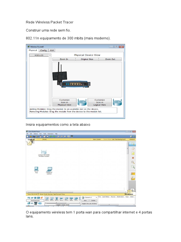 Configuração de Rede Wireless no Packet Tracer | PDF | Sem fio ...