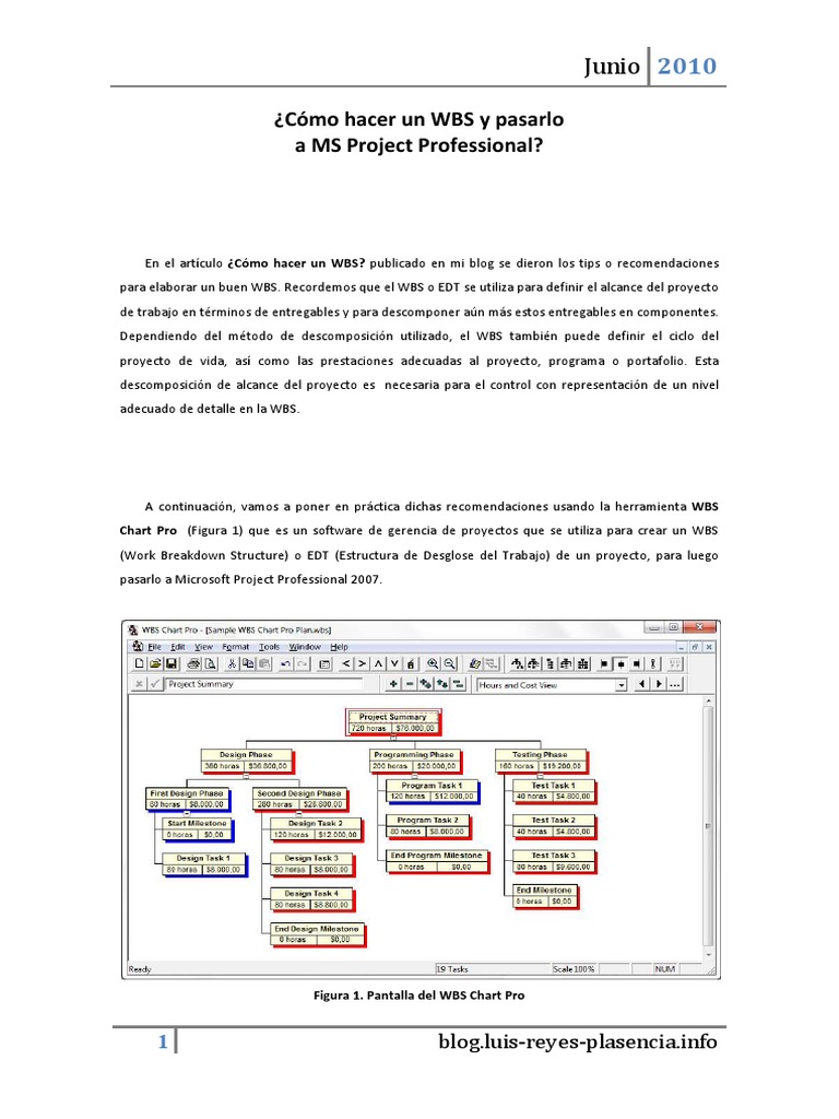 Crear WBS en MS Project Professional | PDF | Software | Informática