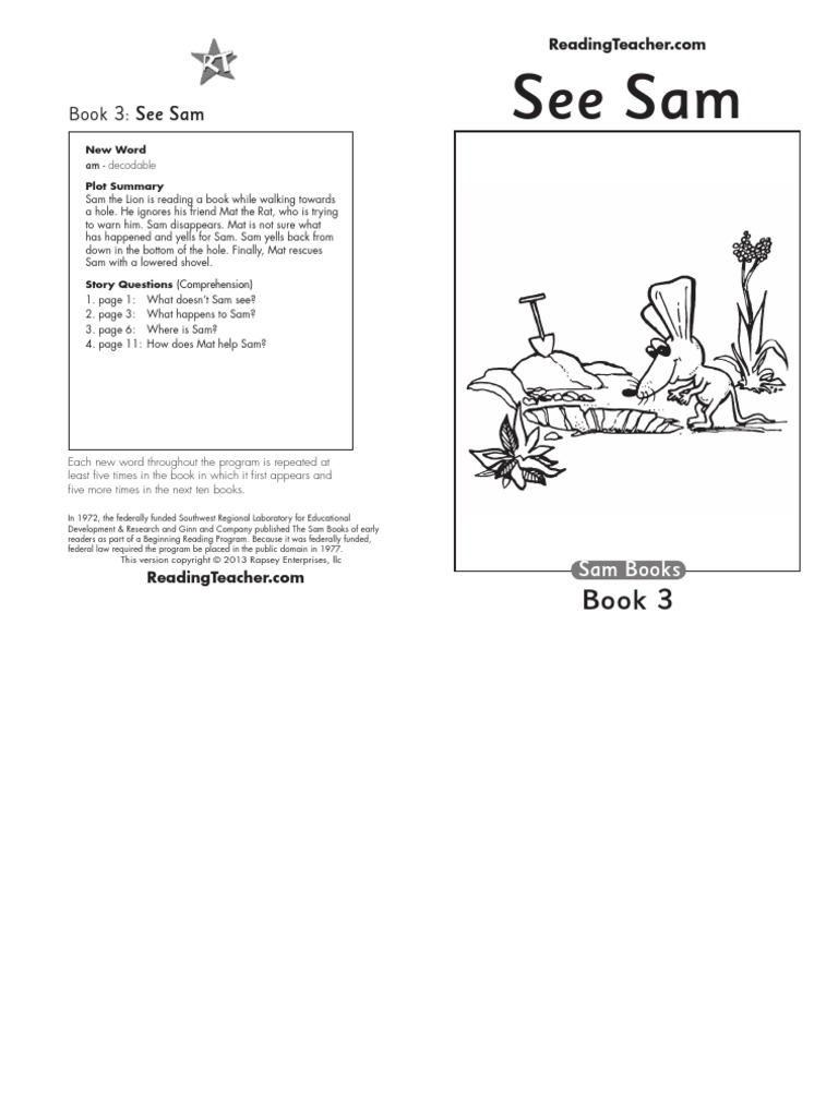 See Sam: Book 3 | PDF | Language Arts & Discipline | Art