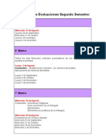 Calendario de evaluaciones