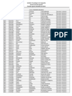 ITC Campeche Mechanical Engineering Registration Schedule Aug-Dec 2013