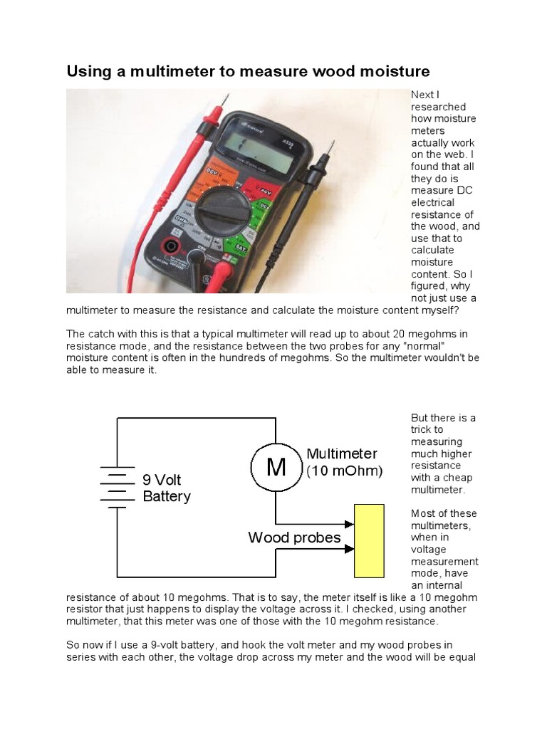 Using A Multimeter To Measure Wood Moisture | PDF | Electrical ...