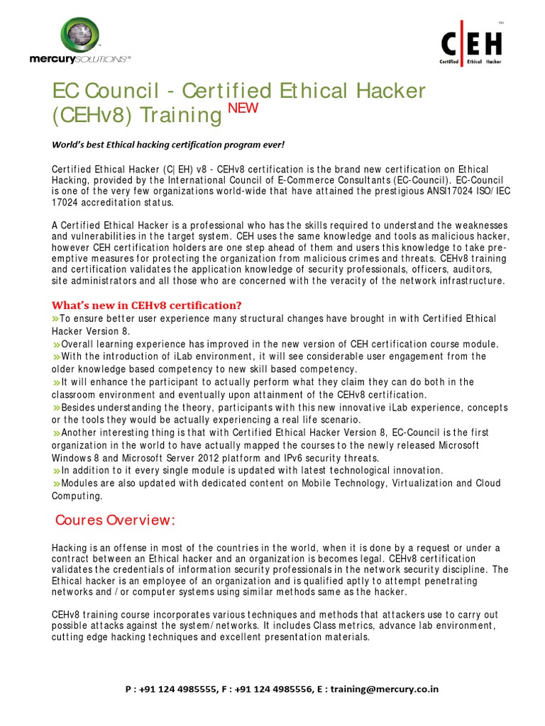 CEH v8 PDF | PDF | Computer Security | Security