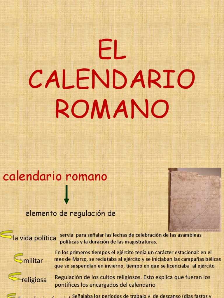 El Calendario Romano  Calendario  Ciencia (general)