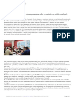 Gobierno Nacional Define Planes para Desarrollo Económico y Político Del País