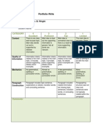 Portfolio Write Rubric