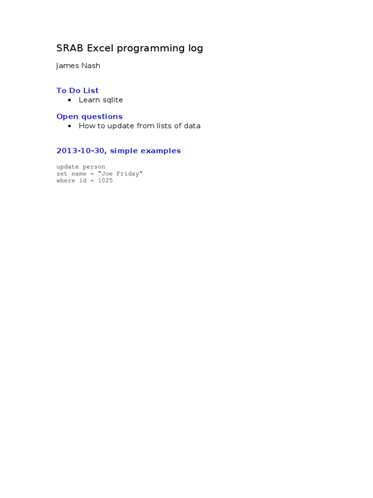 SQL Programming Log - JWN | PDF