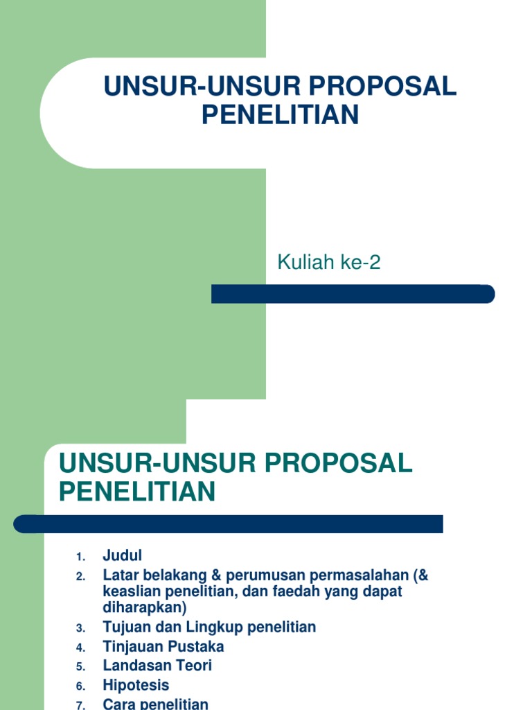 Unsur Unsur Proposal Penelitian