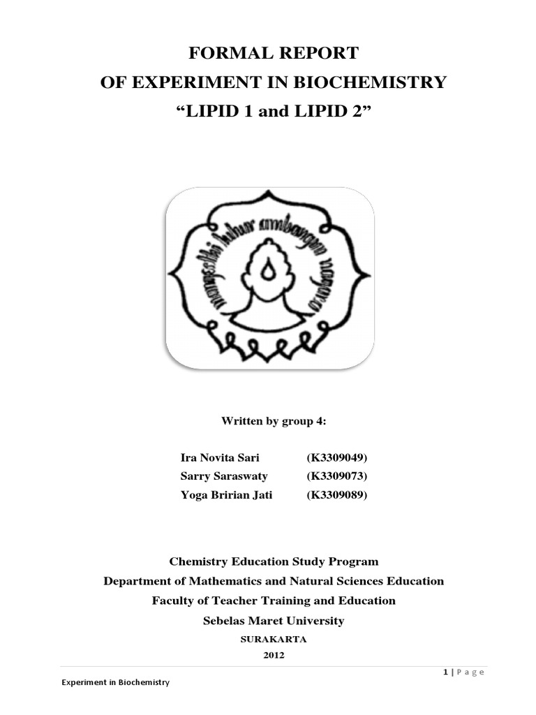 FORMAL REPORT Lipid | PDF | Lipid | Biomolecules