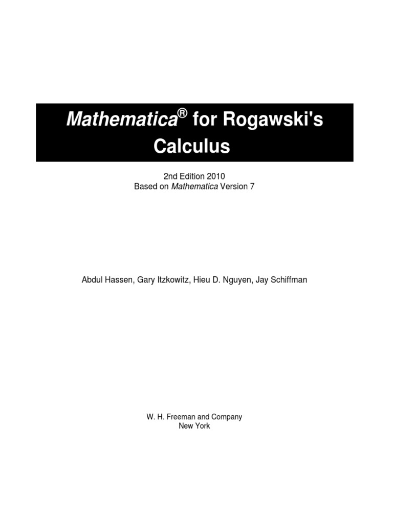 ナチュラル Mathematica For Rogawski's Calculus 2nd Editiion - Complete
