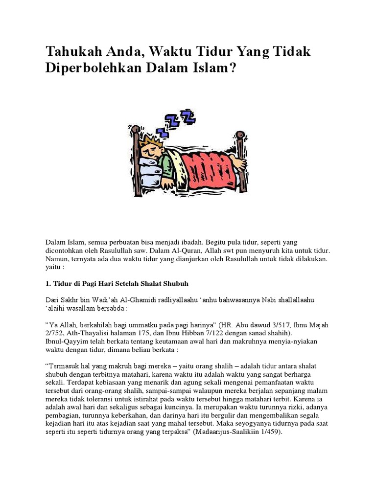 Tidur Yg Tidak Dibolehkan Dalam Islam Pdf