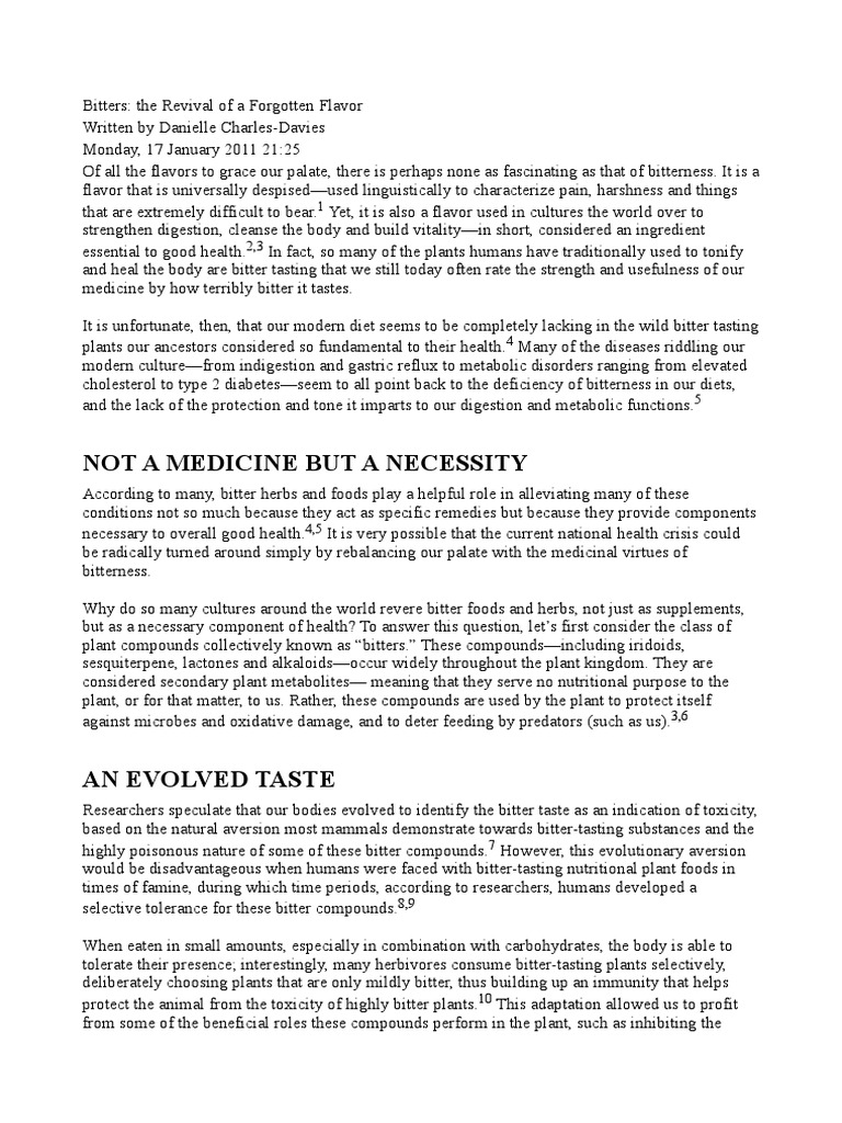 Bitters The Revival of A Flavor PDF PDF Bile Taste