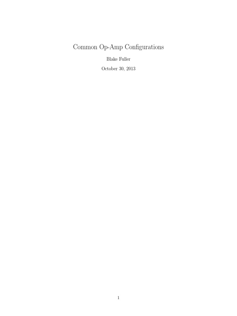 Understanding Common Op-Amp Configurations | PDF | Science & Mathematics