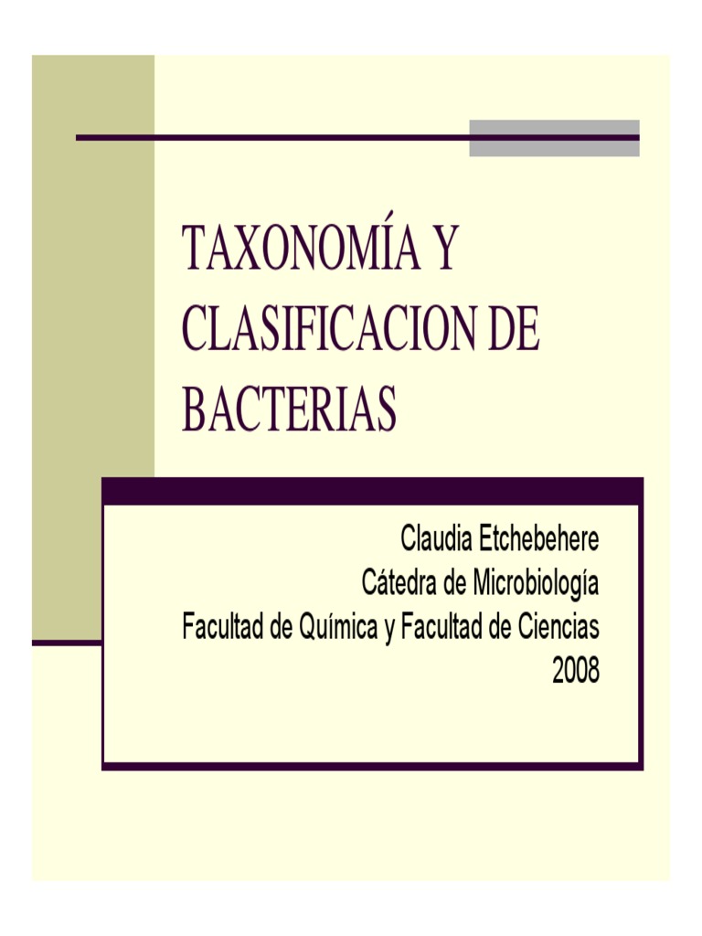 taxonomia bacteriana Las bacterias Taxonomía (biología)