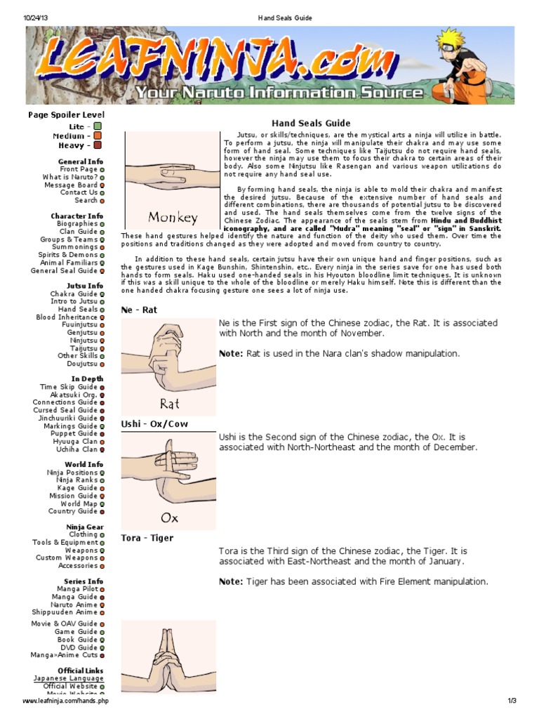 Hand Seals Guide Pdf Chinese Zodiac Astrology