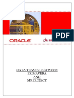 Data Transfer Primavera to MS Project