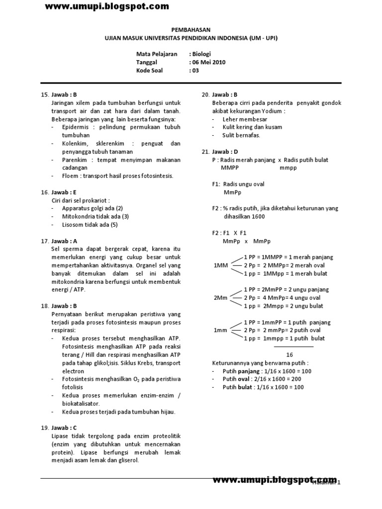 Bahas Soal Um Upi 2010 Biologi03