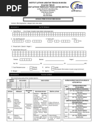 Borang Kemasukan Adtec Bintulu Pdf