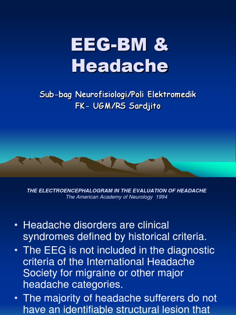 Eeg Patterns For Headache And Migraine