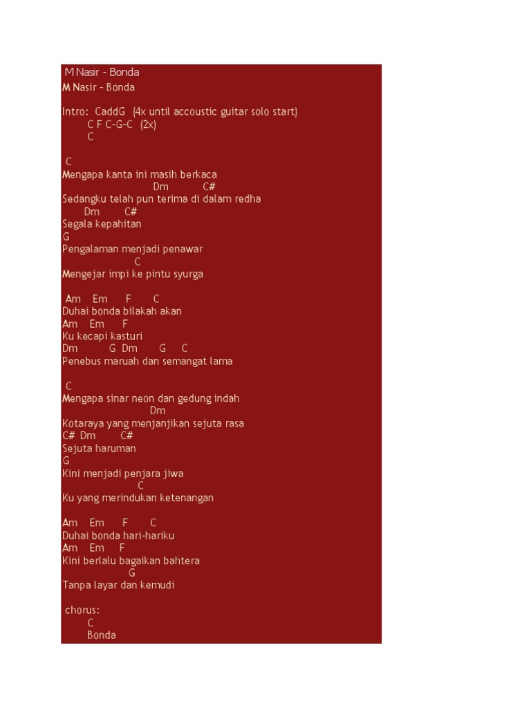 Chord Gitar Tulus Ruang Rindu