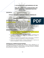 PROYECTO DE LEY MUNICIPAL AUTONÓMICA #001 A