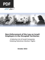 Non-Enforcement of the Law on Israeli Employers in the Occupied Territories