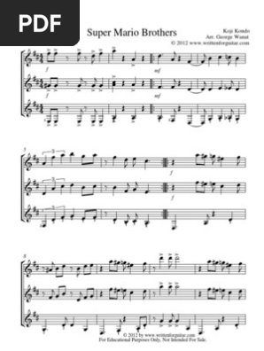 Super Mario Bros Theme By Koji Kondo For Guitar Trio