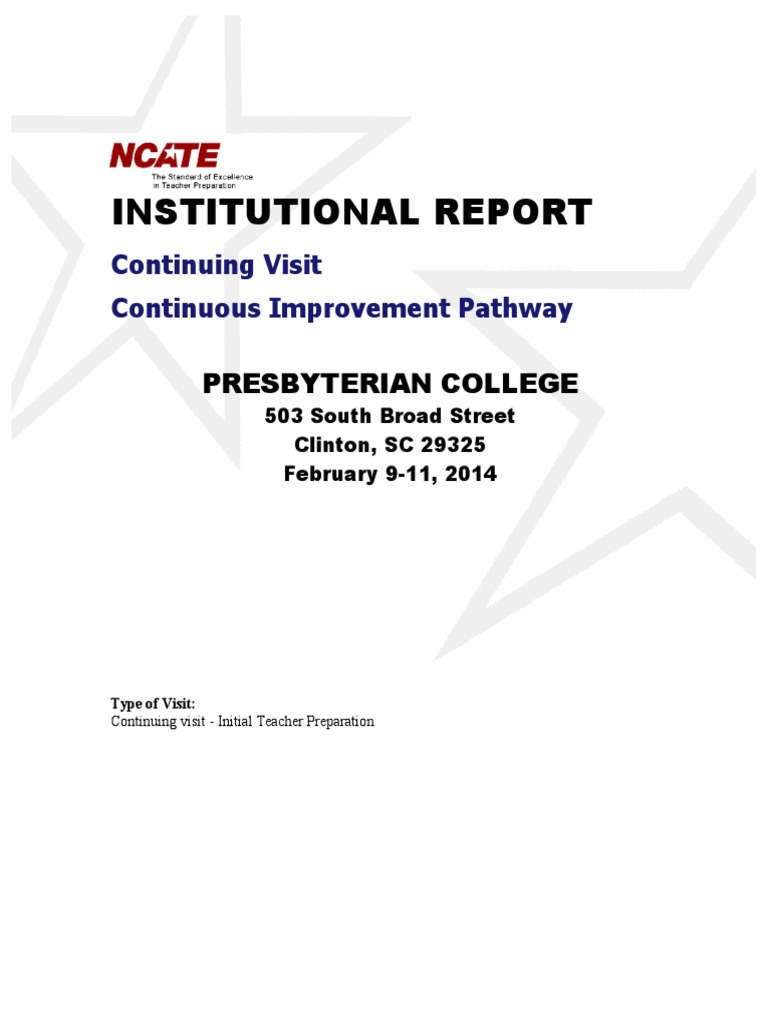 Presbyterian College Teacher Prep Report | PDF | Educational Assessment ...