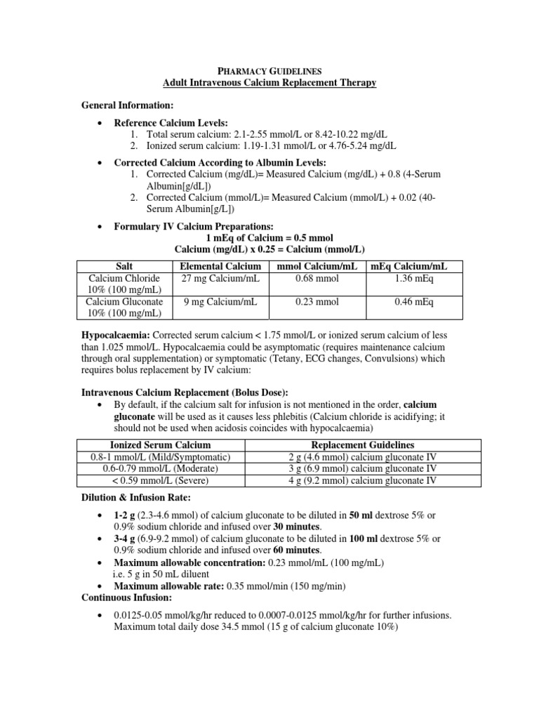 Pharmacy Guidelines 3 PDF Intravenous Therapy Magnesium