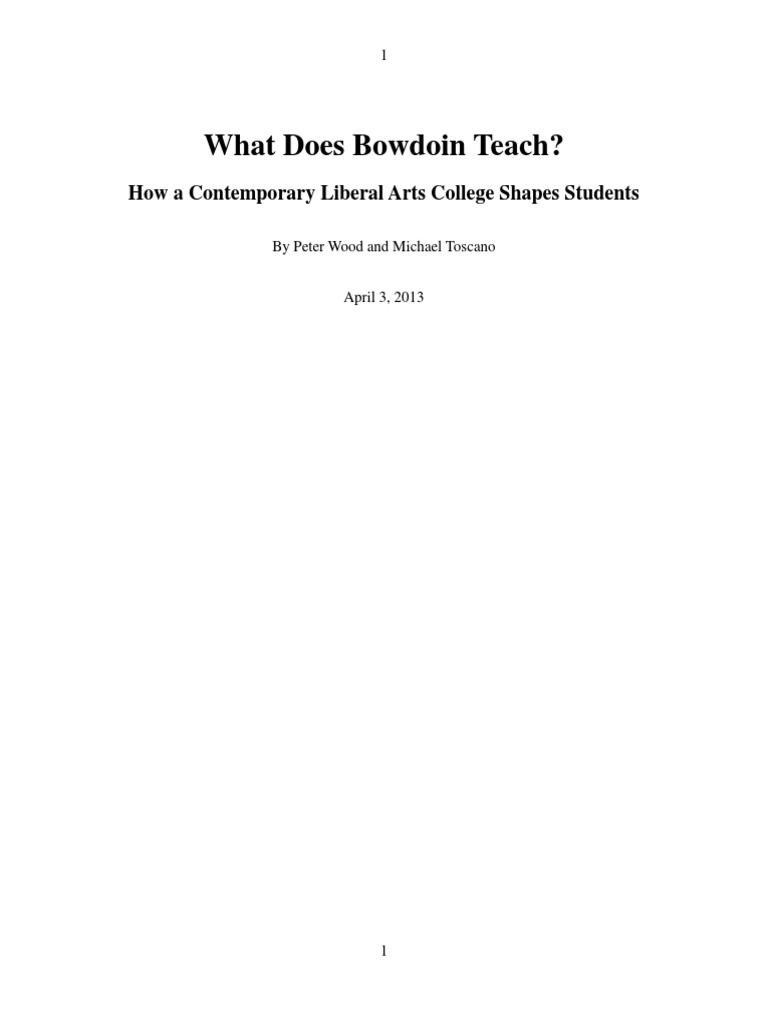 What Does Bowdoin Teach PDF PDF Sat Gender
